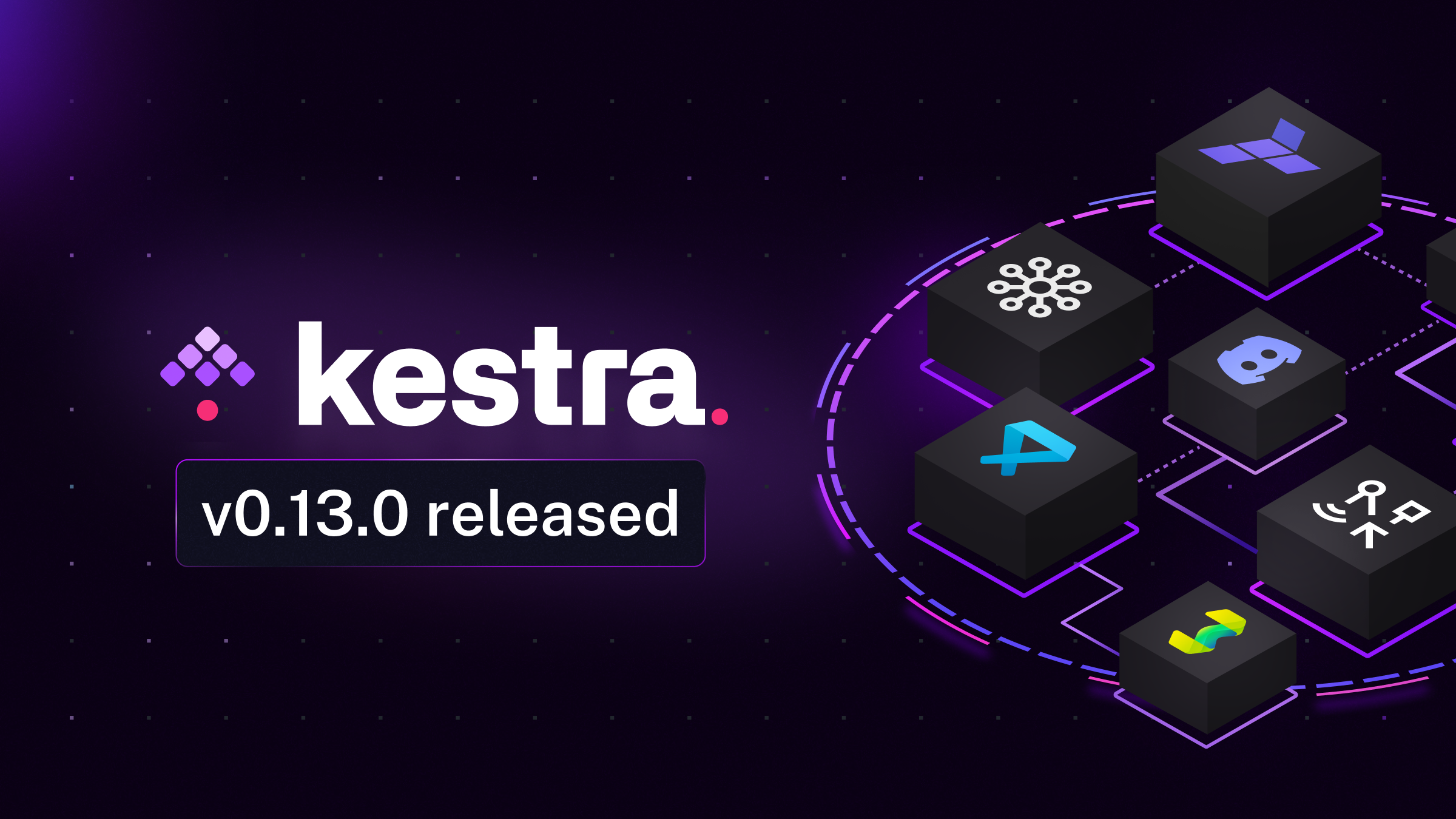 Kestra 0.13 introduces an embedded VS Code Editor IDE, multi-tenancy, new UI header and 21 new plugins!