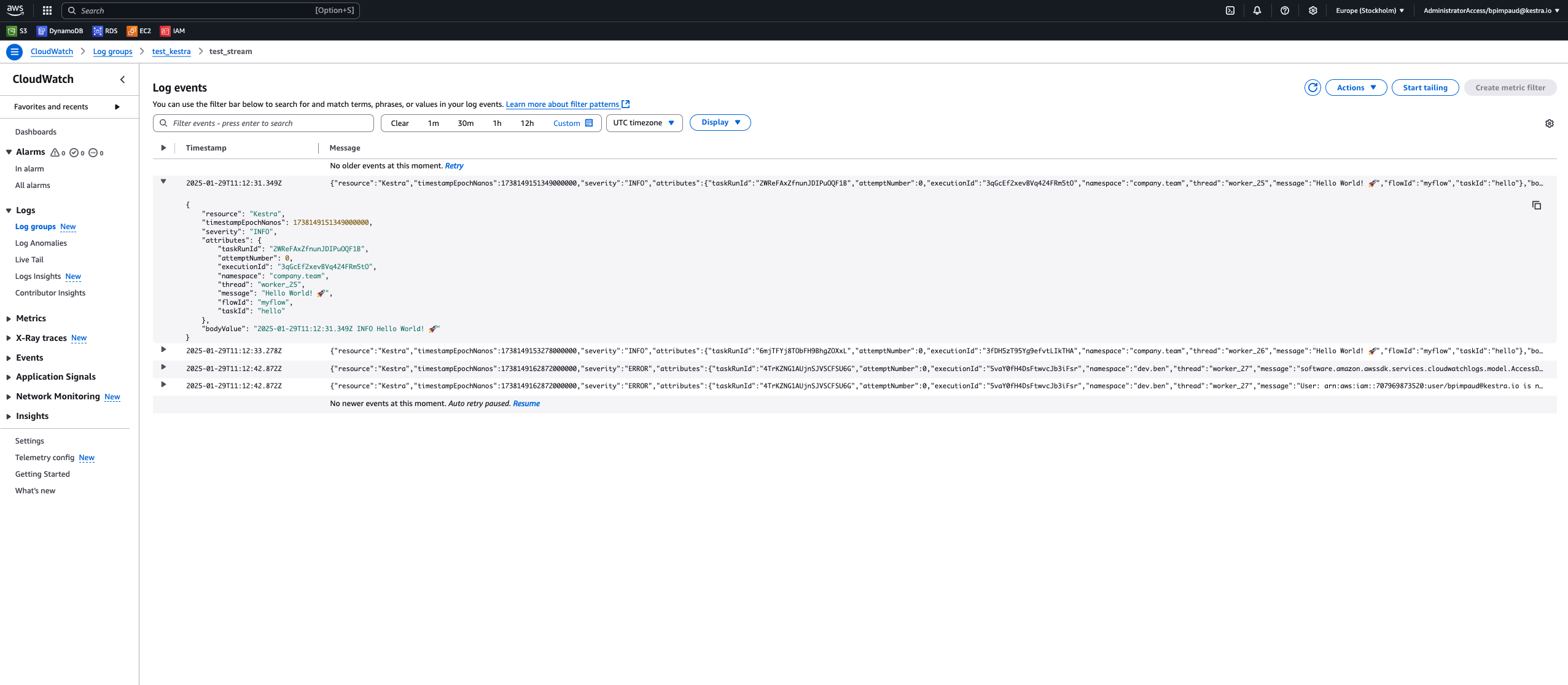 AWS Cloud Watch Logs