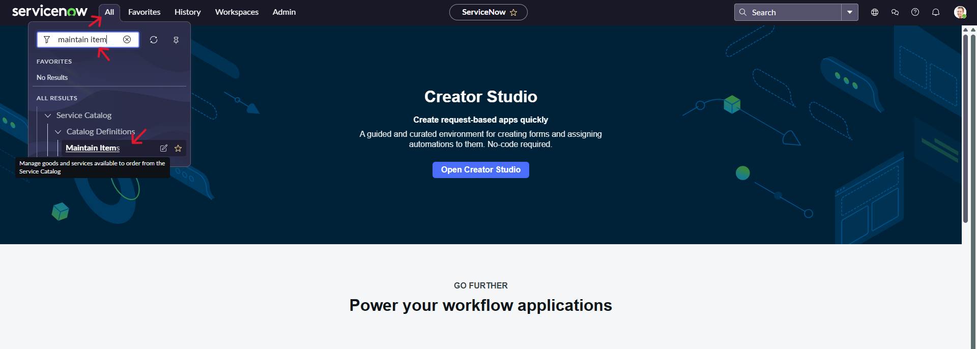 Maintain Items Interface