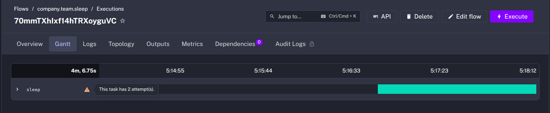 resubmitted task run