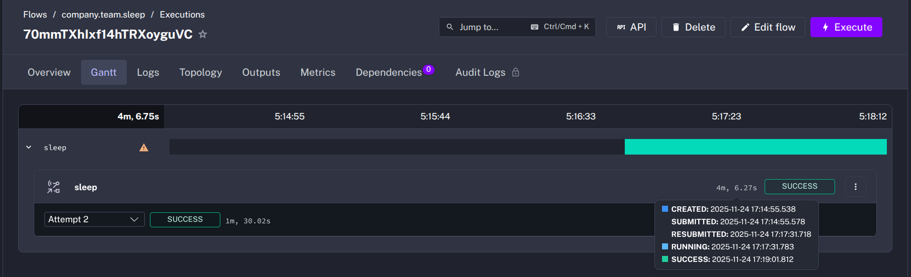resubmitted task run states