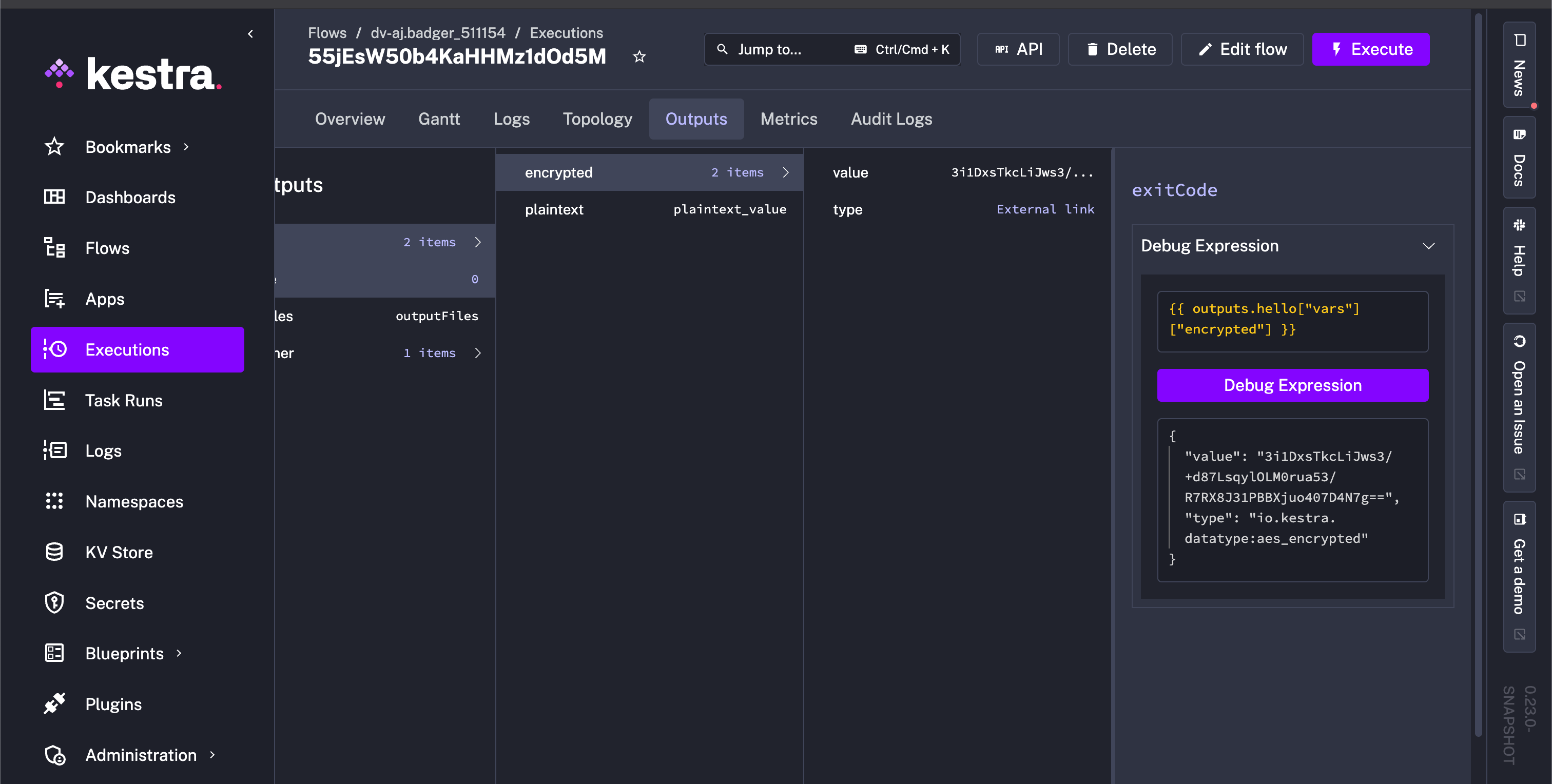 Encrypted Outputs