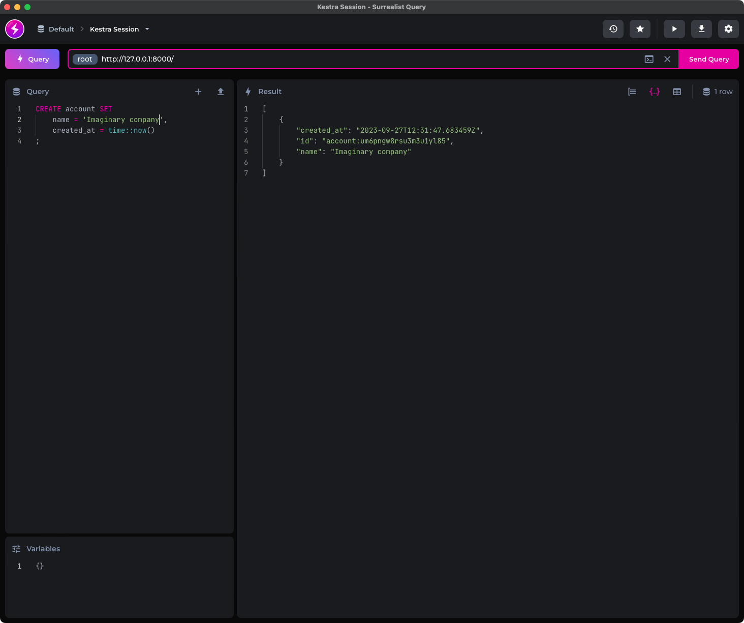 Image 6 - Inserting records into SurrealDB