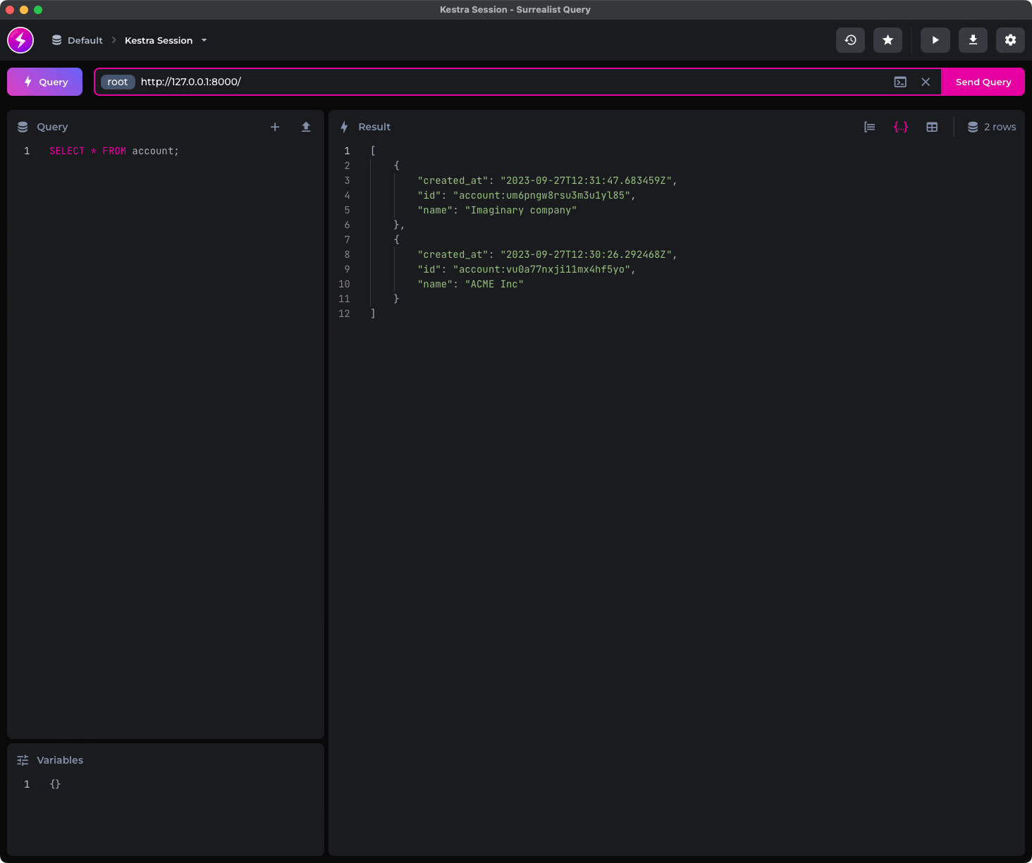 Image 7 - Retrieving data from SurrealDB