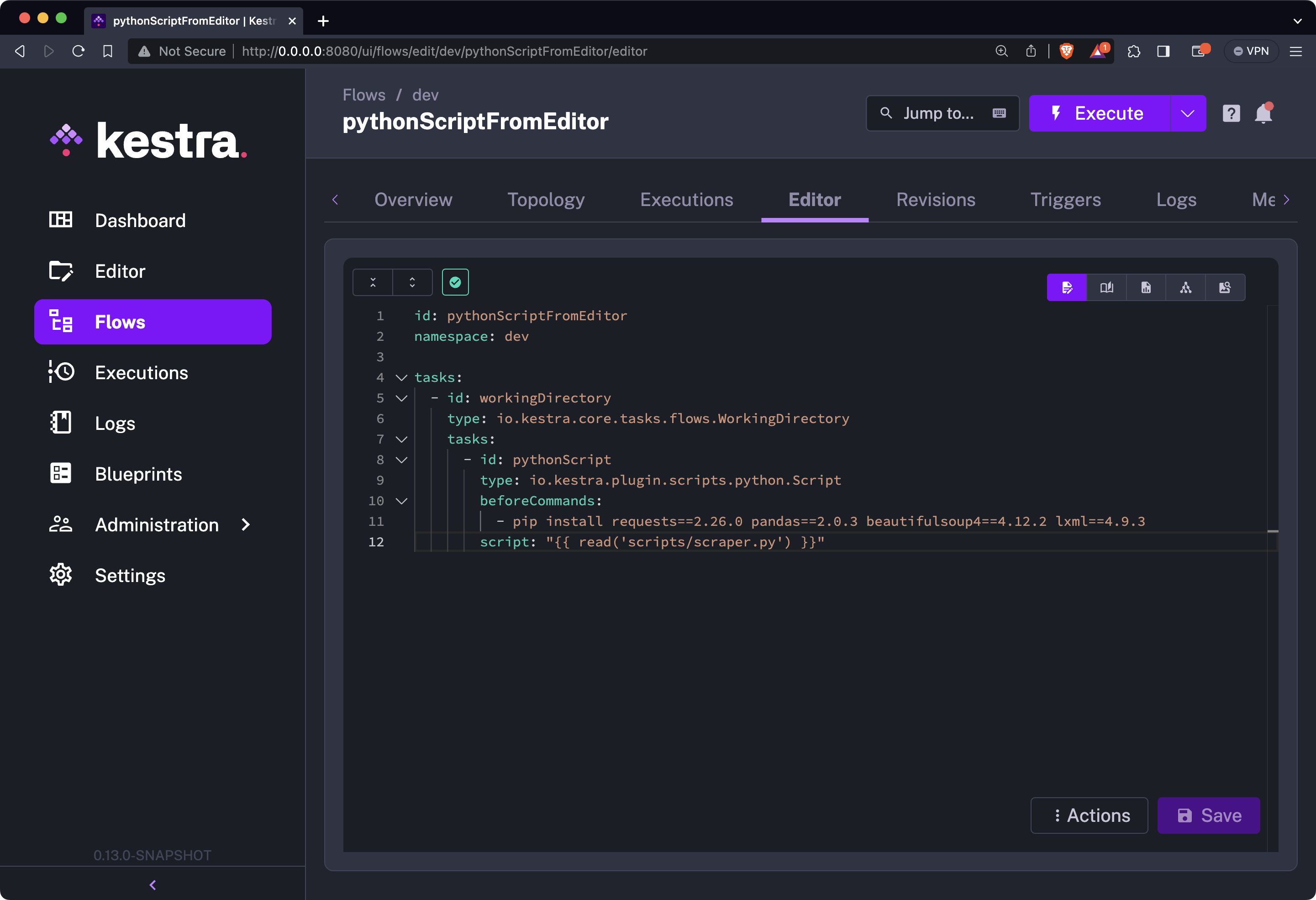 Image 14 - Using Python script in a Kestra flow