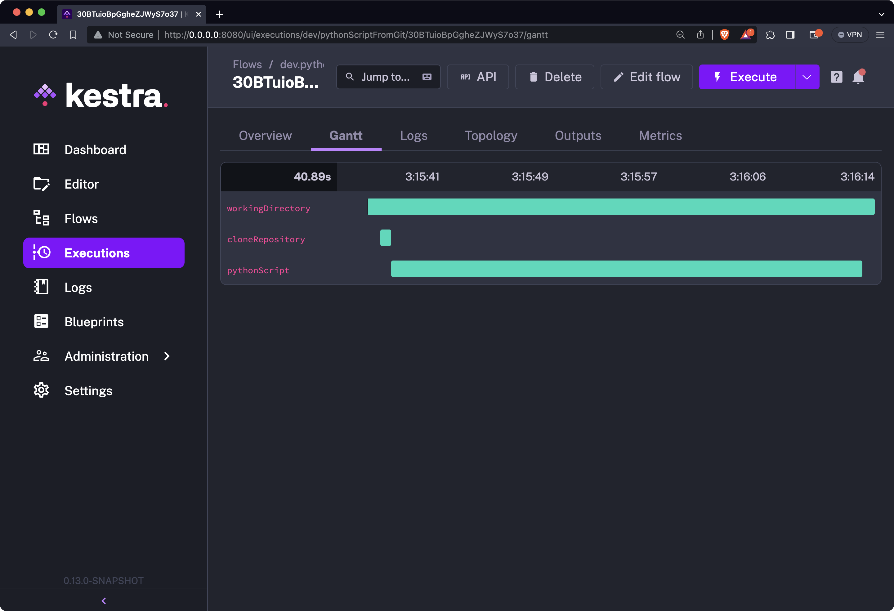 Image 7 - Running the Kestra flow