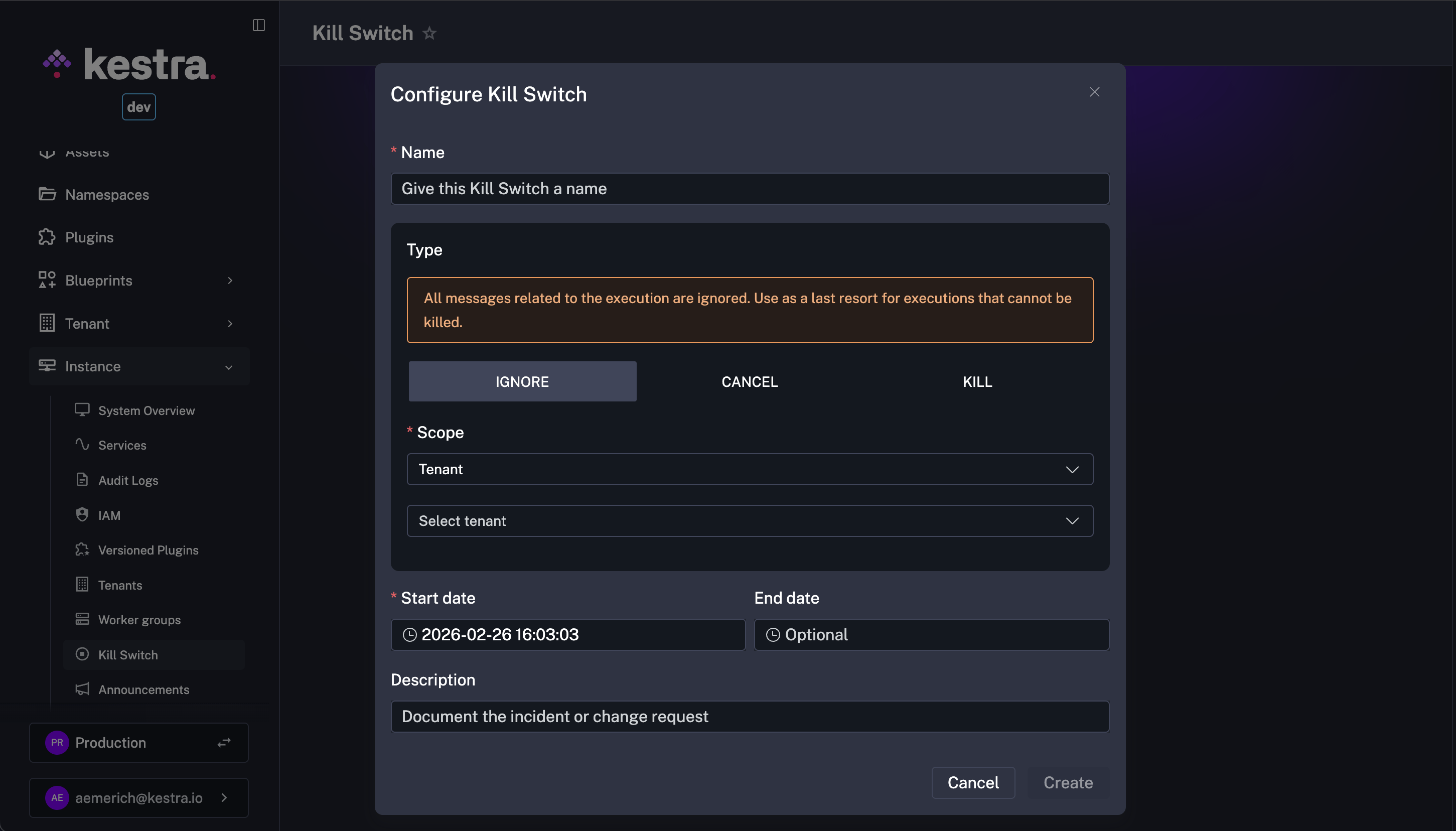 Create a Kill Switch
