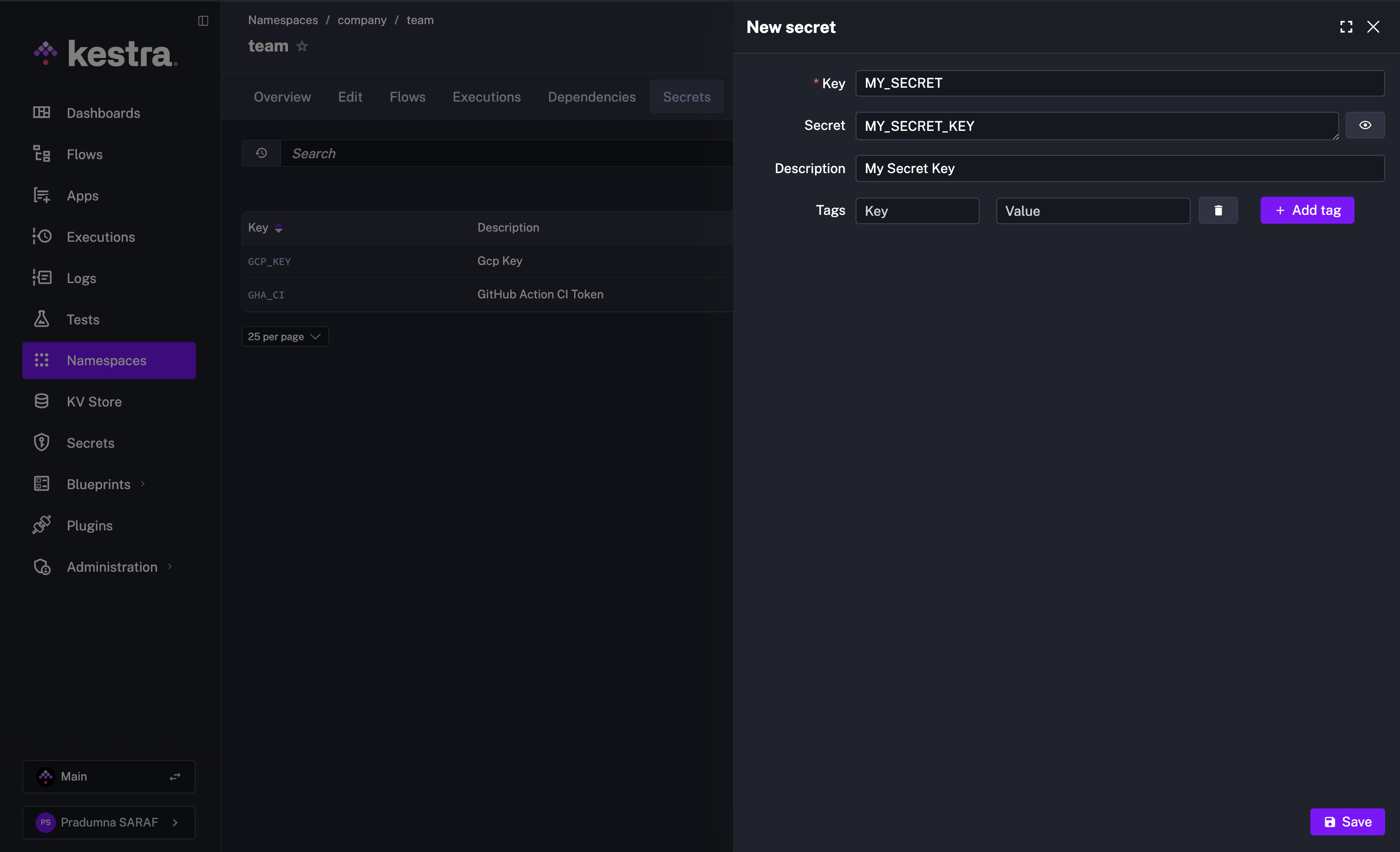 Secrets EE - new Secret