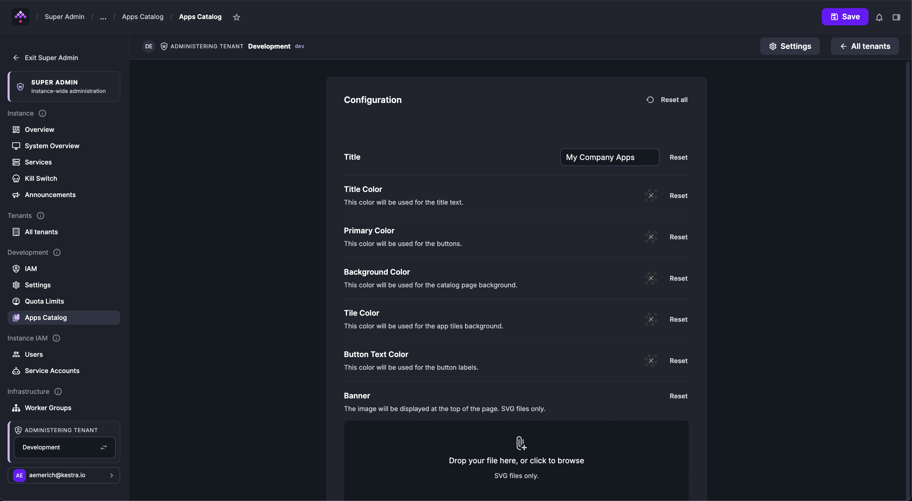 Apps Catalog Customization
