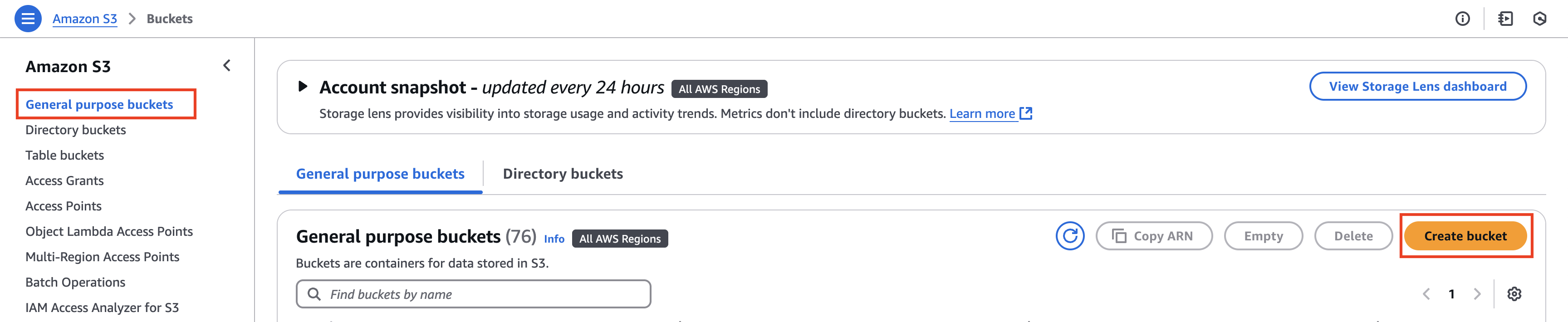 Create S3 General Purpose Bucket