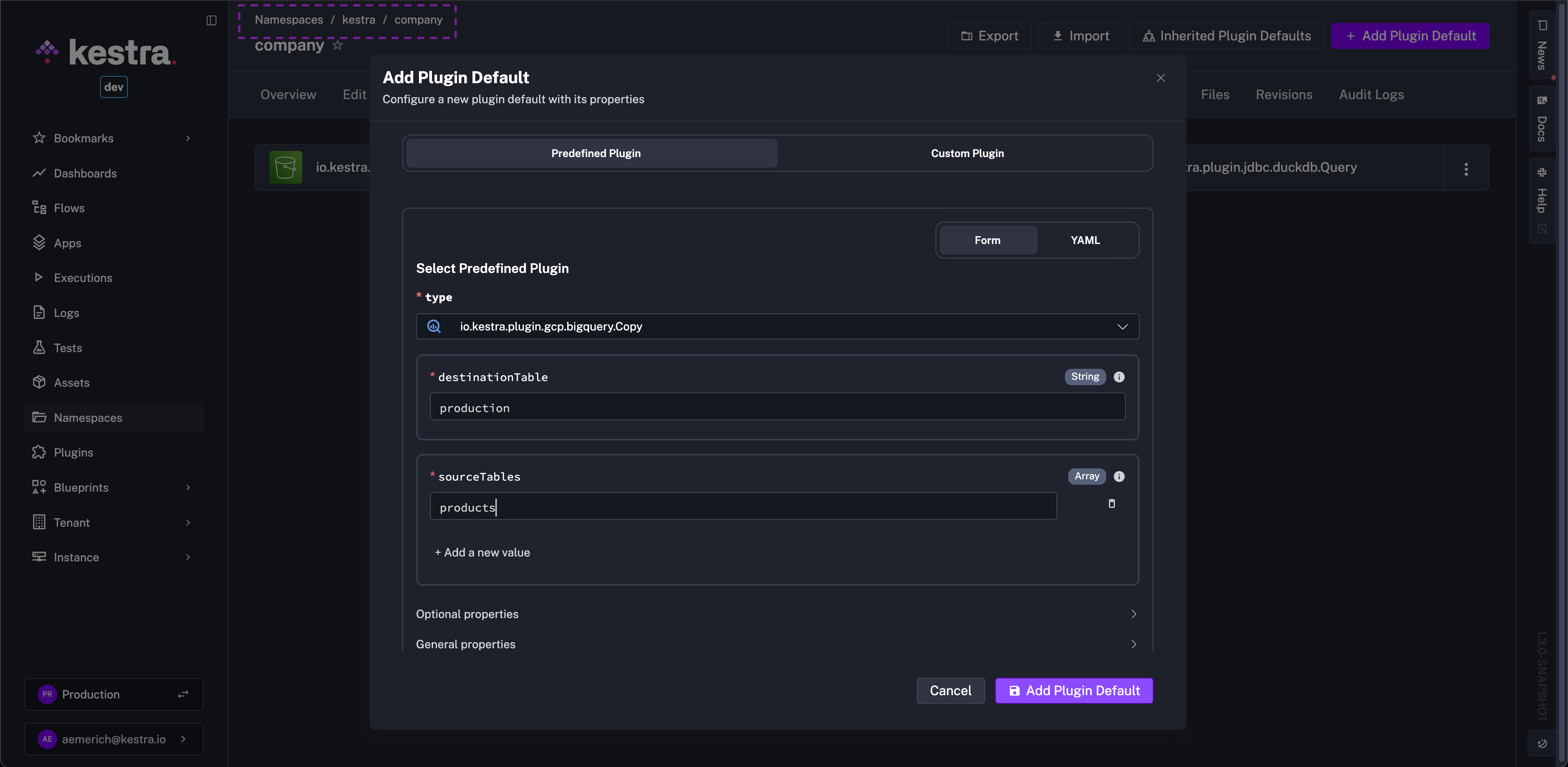 Define Plugin Defaults