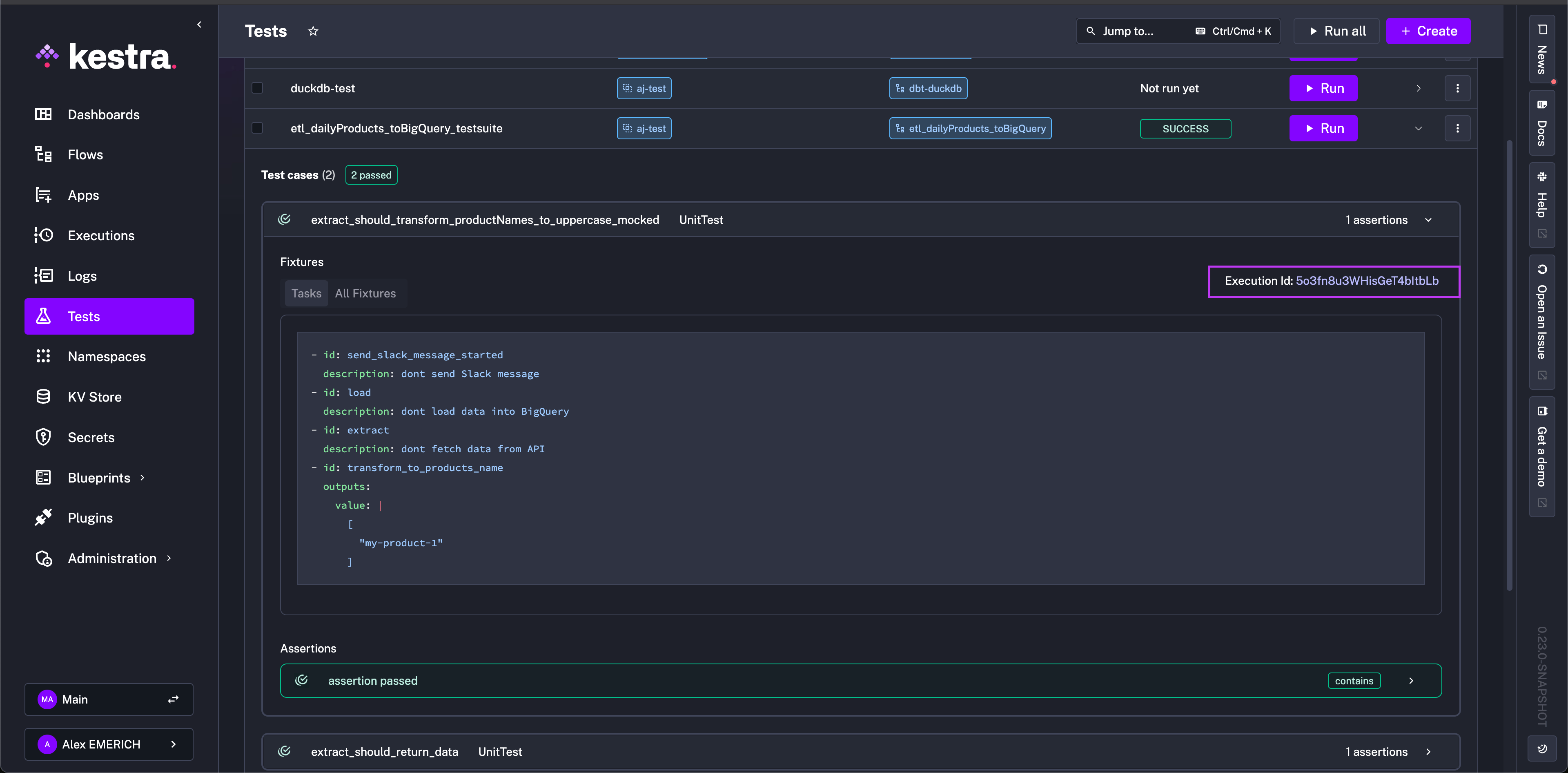Test Execution Details