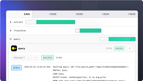 Execution Timeline & Logs