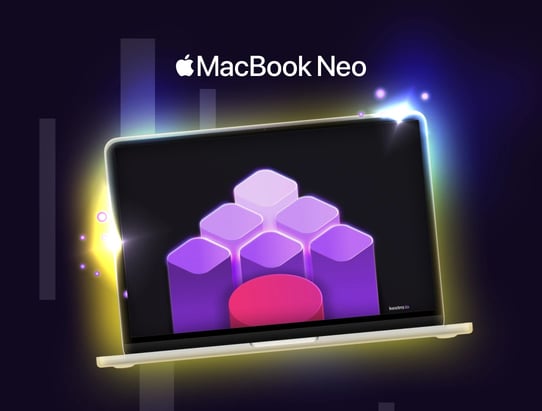 A MacBook Neo showing the Kestra isometric cubes