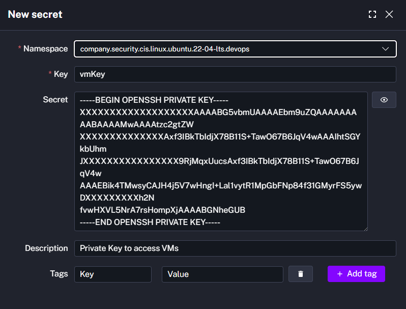 vmKey Secret