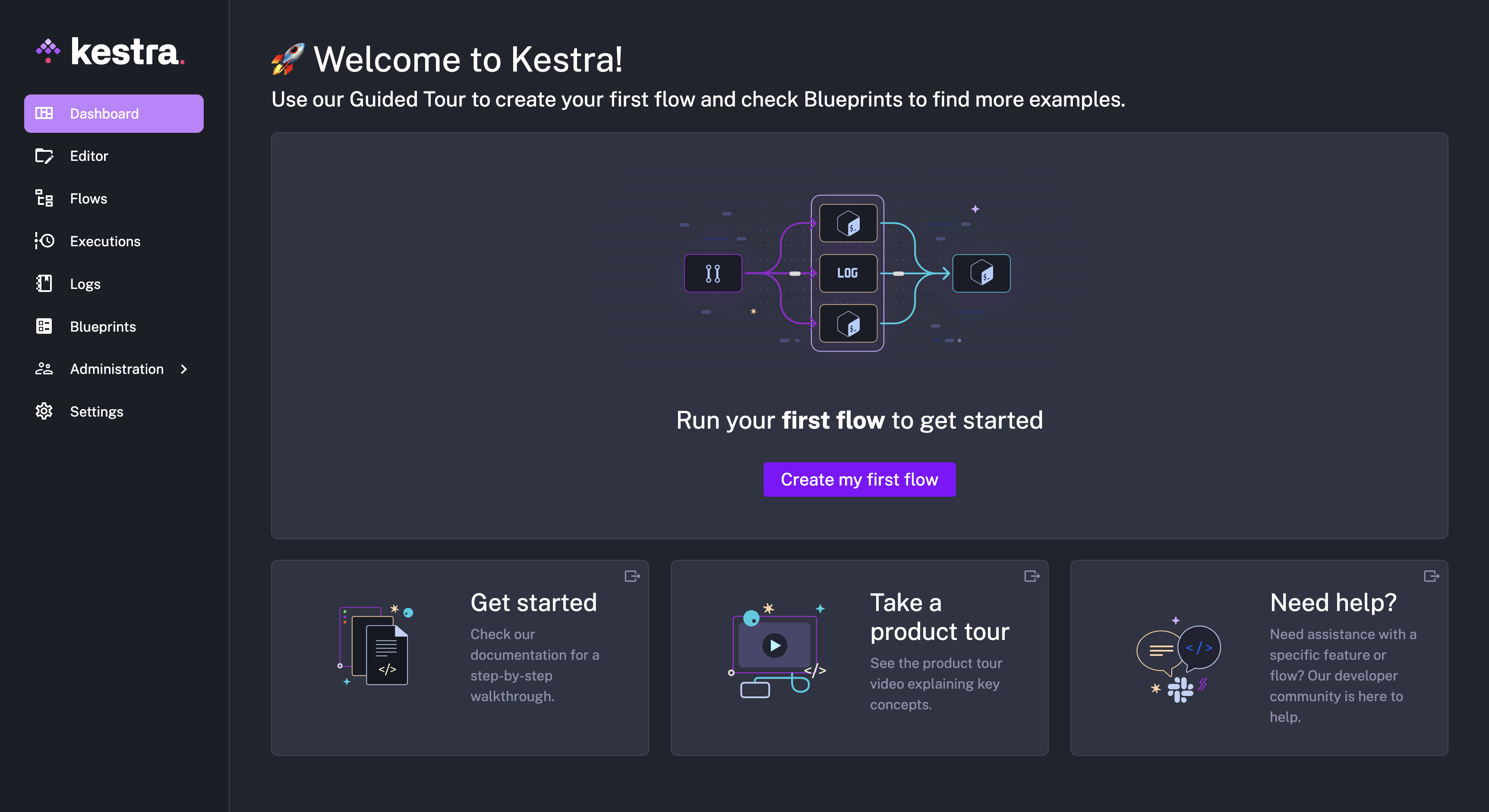 Kestra User Interface Home Page