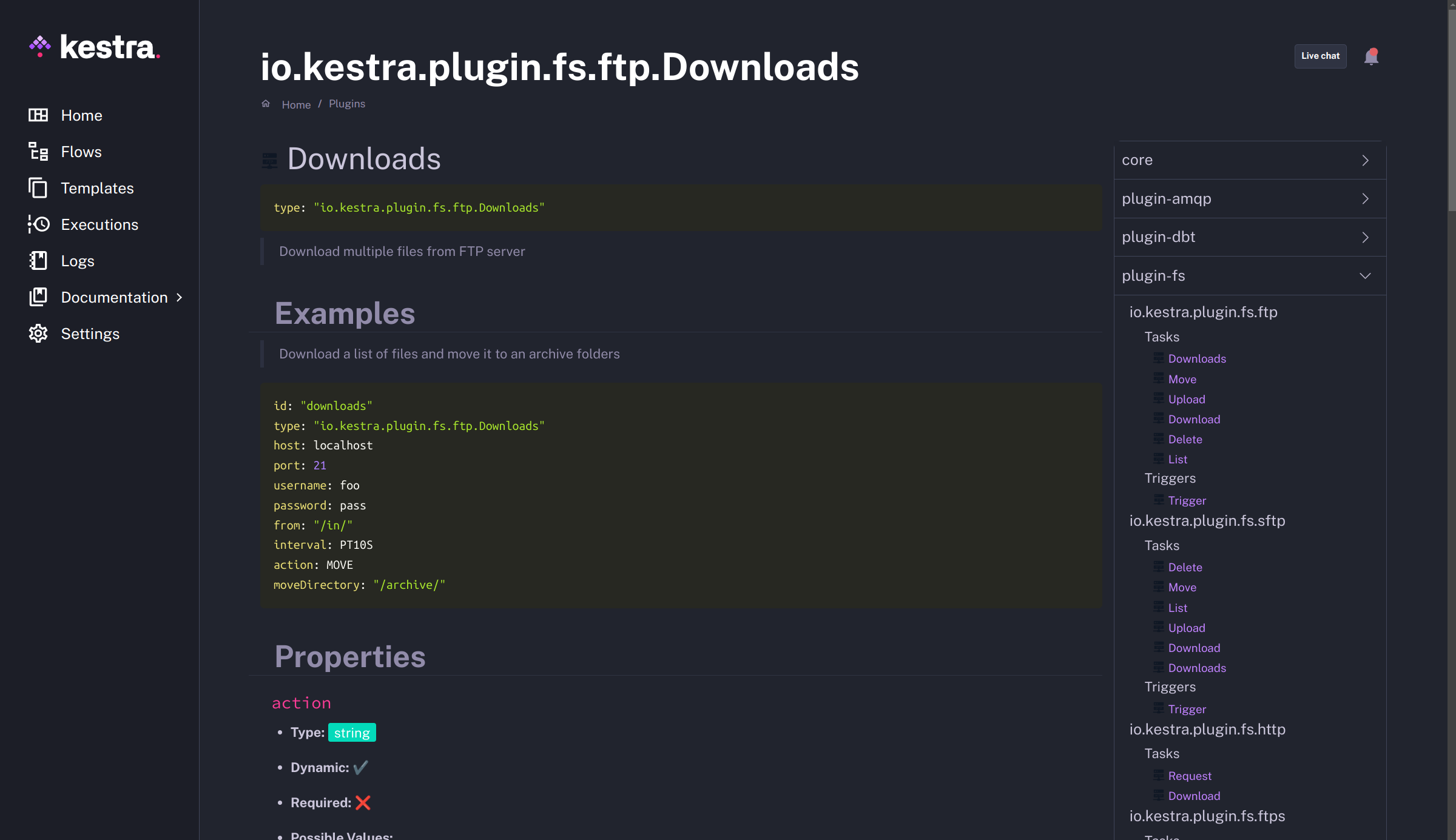 Kestra User Interface Home Page